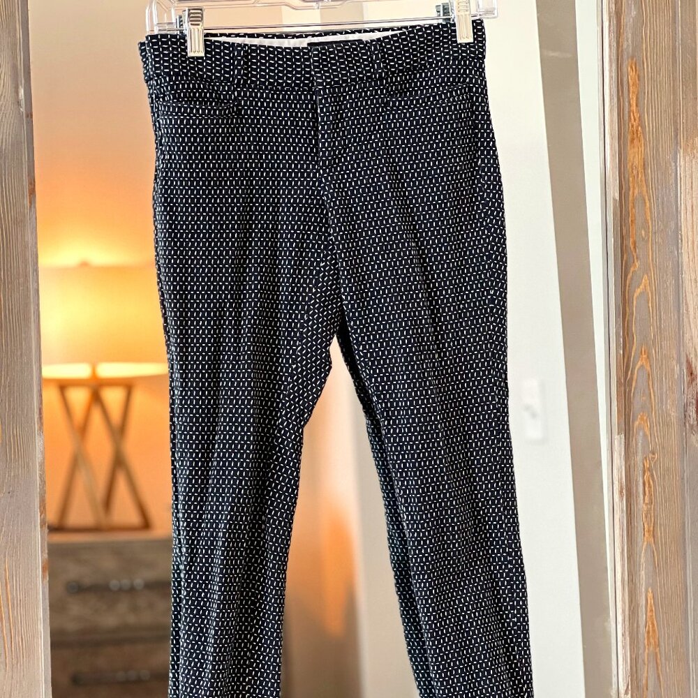 Banana Republic Blue & White Patterned Dress Pants – Petite 00